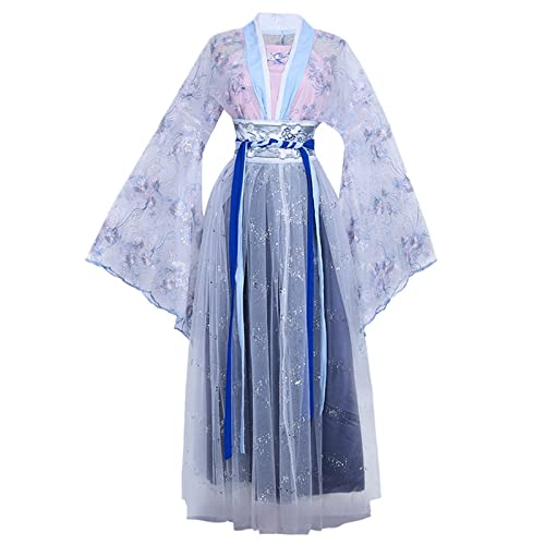 HIMKSRE Altes Hanfu-Kleid, Volkstanz-Kostüm, Damen, Han-Dynastie, Prinzessin, Fee, Hanfu-Kleid, orientalischer Stil, Tanzkleidung, Mädchen, Cosplay(L) von HIMKSRE