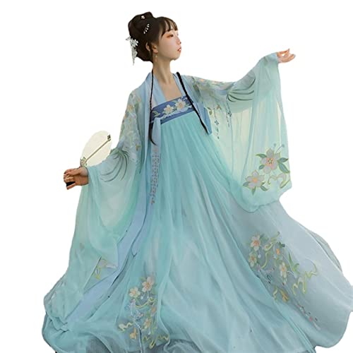 HIMKSRE Hanfu Frauen Chinesisches Traditionelles Hanfu Kleid Tang-anzug Vintage Alte Tanz Kostüm Weibliche Karneval Halloween Cosplay Kostüm(L) von HIMKSRE