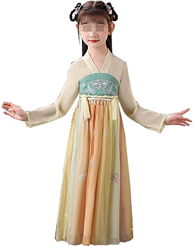 HIMKSRE Hanfu-Mädchen im antiken Stil, superfee, langärmeliges Tang-Anzugkleid, Performance-Kleidung(L) von HIMKSRE