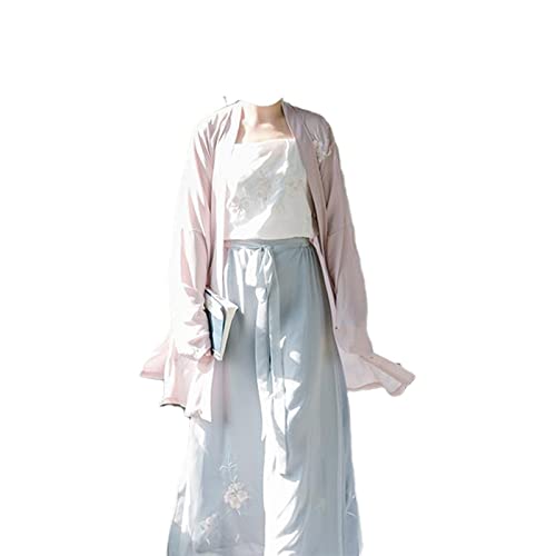 HIMKSRE Hanfu chinesische Kleidung, rosa und blaue Stickerei, weibliches Lied, Frühlings- und Sommermodelle(L) von HIMKSRE