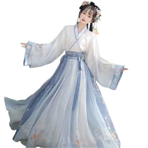 HIMKSRE Hanfu for Damen, traditionelles chinesisches Cosplay-Feenkostüm, alte Song-Dynastie, Hanfu-Kleid, Tanzkleid, Übergröße XXL(Black1,L) von HIMKSRE