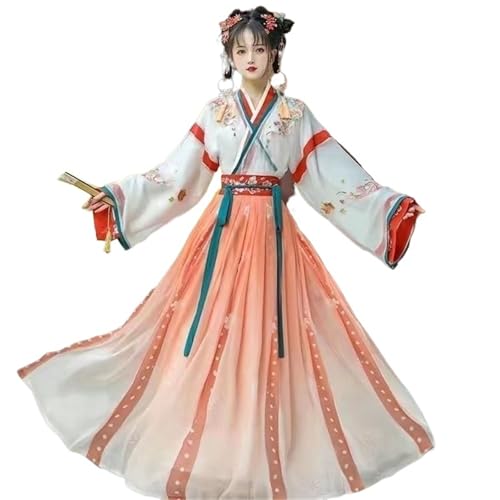 HIMKSRE Hanfu for Damen, traditionelles chinesisches Cosplay-Feenkostüm, alte Song-Dynastie, Hanfu-Kleid, Tanzkleid, Übergröße XXL(Brown1,L) von HIMKSRE