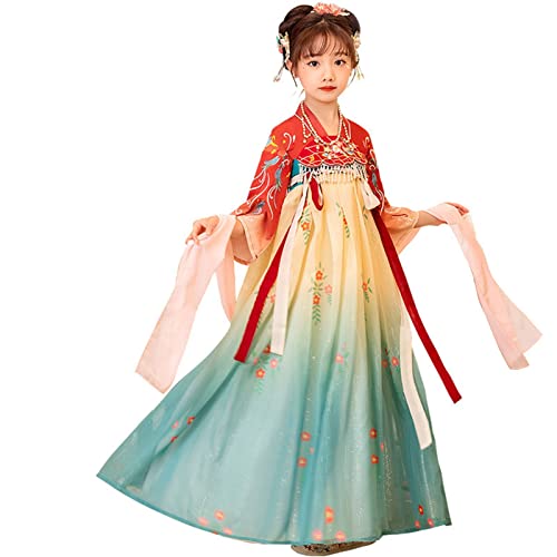 HIMKSRE Kinder Hanfu Traditionelles chinesisches Volkskostüm Mädchen Han-Dynastie Tanzkleidung Dame Fee Cosplay Kleidung Orientalischer Alter Prinz-Anzug(130) von HIMKSRE