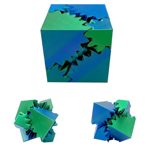 3D Zahnradball Spin Ball oder Würfel Zappelspielzeug -Tischspielzeug - Ideal für sensorische Bedürfnisse und Autismus Perfekt für Stress und Angst Entspannendes Zappelspielzeug (Blau Grün01) von HIMS