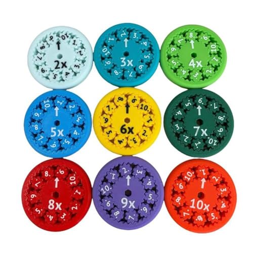 9Pcs Math Fact Fidget Spinner, Math Fidget Spinner Spielzeug, Fidget Spinner für Kinder, Lernen Mathe Division und Multiplikation auf Fidget Spinner. (Multiplizieren und dividieren) von HIMS