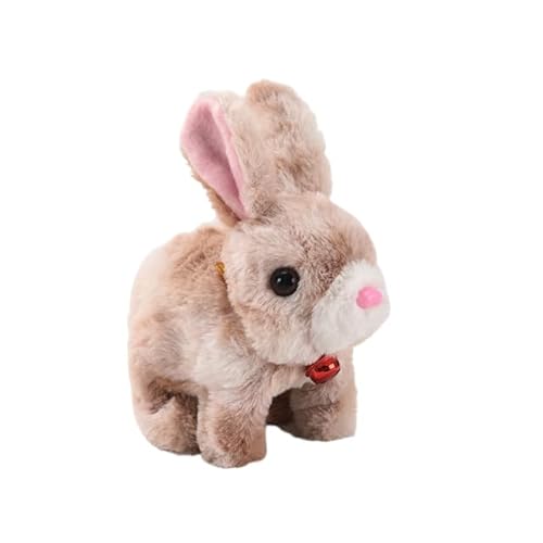 Bunny - Mein Realistisches Kaninchenspielzeug, 2025 Hüpfendes Kaninchen, Interaktives Hase Kuscheltier mit Geräuschen Bewegungen Wackeln, Bunby Realistic Bunny Toy, Osterhase Kuscheltier (Braun-C) von HIMS