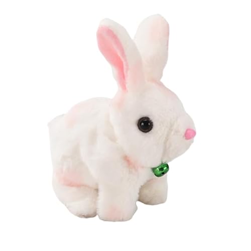 Bunny - Mein Realistisches Kaninchenspielzeug, 2025 Hüpfendes Kaninchen, Interaktives Hase Kuscheltier mit Geräuschen Bewegungen Wackeln, Bunby Realistic Bunny Toy, Osterhase Kuscheltier (Rosa Weiß-A) von HIMS