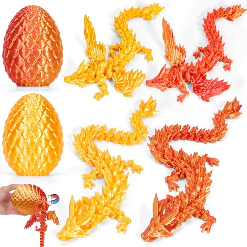 HIMS 2er Set 3D Gedrucktes Drachenei, Geheimnisvolle Drachenei mit Drache im Inneren, Realistisches Dracheneier mit Flügeln für Kinder Erwachsene, Überraschungs 3D Drache Im Ei Drachen Spielzeug HIMS 2er Set 3D Gedrucktes Drachenei, Geheimnisvolle Drachenei mit Drache im Inneren, Realistisches Dracheneier mit Flügeln für Kinder Erwachsene, Überraschungs 3D Drache Im Ei Drachen Spielzeug von HIMS