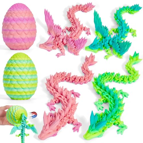 HIMS 2er Set 3D Gedrucktes Drachenei, Geheimnisvolle Drachenei mit Drache im Inneren, Realistisches Dracheneier mit Flügeln für Kinder Erwachsene, Überraschungs 3D Drache Im Ei Drachen Spielzeug HIMS 2er Set 3D Gedrucktes Drachenei, Geheimnisvolle Drachenei mit Drache im Inneren, Realistisches Dracheneier mit Flügeln für Kinder Erwachsene, Überraschungs 3D Drache Im Ei Drachen Spielzeug von HIMS