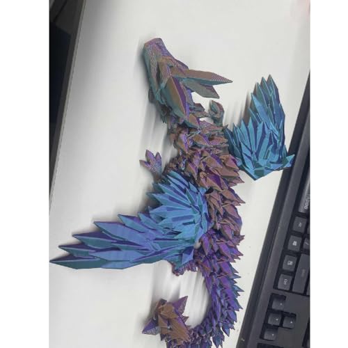 HIMS 3D Gedruckter Drachen mit FlüGeln, Geheimnisvolle Beweglicher 3D Drachen Spielzeug, Ostern Überraschungs Geflügelter Drache für Erwachsene Kinder Geschenke Schreibtisch Wohnkultur von HIMS