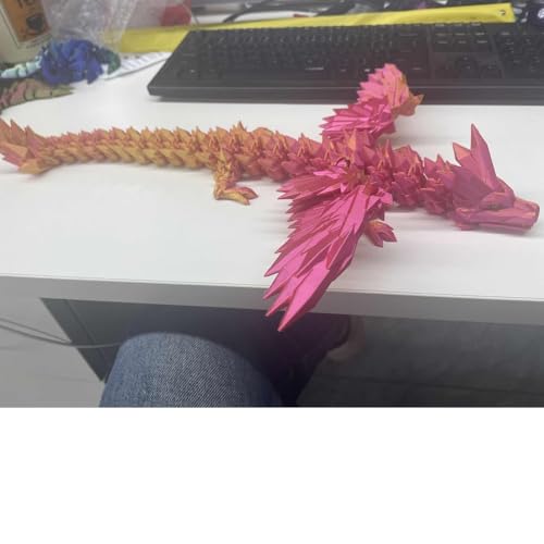 HIMS 3D Gedruckter Drachen mit FlüGeln, Geheimnisvolle Beweglicher 3D Drachen Spielzeug, Ostern Überraschungs Geflügelter Drache für Erwachsene Kinder Geschenke Schreibtisch Wohnkultur von HIMS