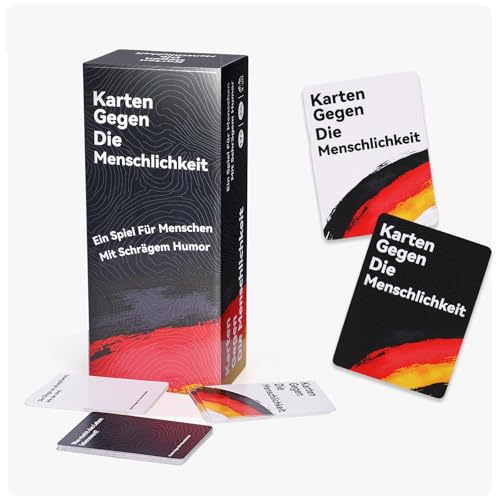 HIMS Karten gegen die Menschlichkeit Deutsch, Deutsche Spiele mit schwarzem Humor, Card Games 600 Stück, kartenspiele Für alle, die gerne lachen (Internationale Ausgabe) von HIMS