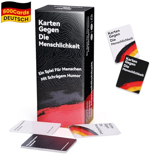 HIMS Karten gegen die Menschlichkeit Deutsch - International Edition 600P, Deutsche Spiele mit schwarzem Humor, Card Games 600 Stück, kartenspiele Für alle, die gerne lachen von HIMS