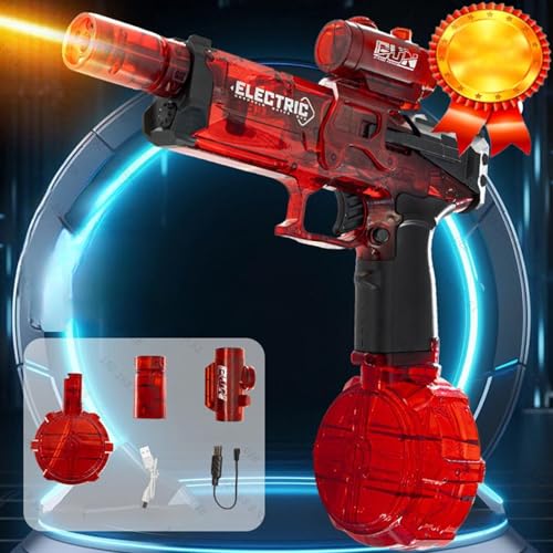 HIMS New Ultimate Battle Blaster Long Range Motorised Water Gun, Elektrische Wasserpistole mit Flash-Effekten, Water Gun Electric füR Erwachsene und Kinder (Red) von HIMS