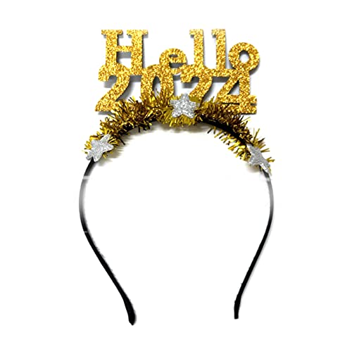 HINAYOSAN Creatively Hello Letter 2024 Shape Hair Hoop Live Broadcast Hair Holder Christmas Party Costume Headwear For Children von HINAYOSAN