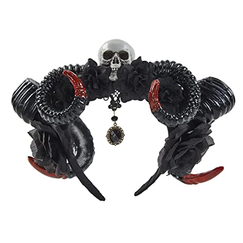 HINAYOSAN Halloween Horn Schaf Horn Stirnband Goth Teufel Hörner Tag der Toten Antilope Schädel Halloween Hörner HINAYOSAN Halloween Horn Schaf Horn Stirnband Goth Teufel Hörner Tag der Toten Antilope Schädel Halloween Hörner von HINAYOSAN