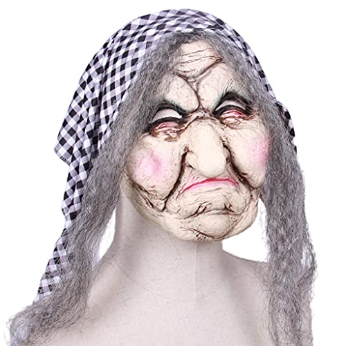 HINAYOSAN Halloween Oma Kopfbedeckung Horror Maskerade Festival Party Cosplay Full For Head Face Haunted House Neuheit Halloween Kopfbedeckung Dekoration Supplies von HINAYOSAN