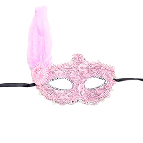 HINAYOSAN Maskerade für Damen, Halloween, Weihnachten, Damen, Halbgesicht, Cosplay, Spitze von HINAYOSAN