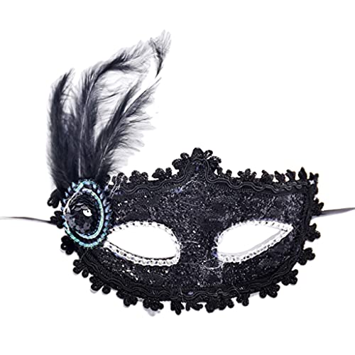 HINAYOSAN Maskerade für Damen, Halloween, Weihnachten, Damen, Halbgesicht, Cosplay, Spitze von HINAYOSAN