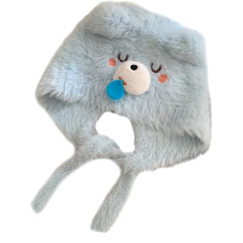 HINAYOSAN Pelziger Plüsch-Tierhut für den Winter, schöne Cartoon-Kopfbedeckung, Cosplay-Kostüm, Hut, Unisex-Pullover-Hut für Damen, für den täglichen Gebrauch von HINAYOSAN