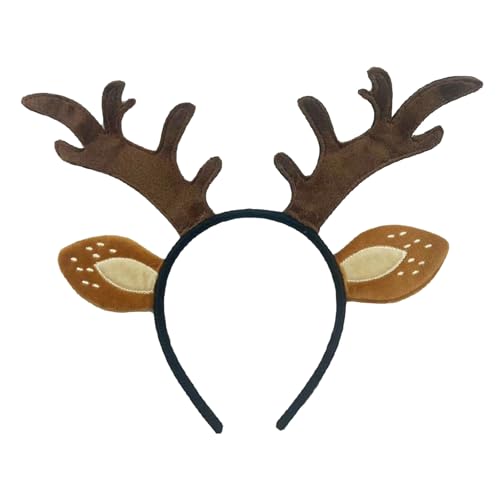 HINAYOSAN Weihnachtliches Hirschkostüm für Damen und Mädchen, Weihnachten, Hirsch-Ohr, Hirschschwanz, Nasenrock, Halloween, Amimal-Outfit, Zubehör von HINAYOSAN