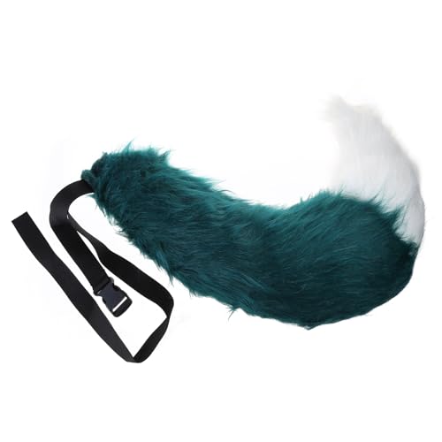 HINAYOSAN Wolf Ohr Stirnband Schwanz Mädchen Cosplay Zubehör Ohren Grün Fursuit Maskerade Halloween Cosplay Party von HINAYOSAN