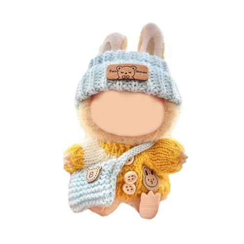 Handgefertigtes Häkeloutfit für 17 cm große Puppe, inklusive Pullovermütze und Tasche für Rollenspiel-Puppen, Puppenzubehör, 3-teilig Handgefertigtes Häkeloutfit für 17 cm große Puppe, inklusive Pullovermütze und Tasche für Rollenspiel-Puppen, Puppenzubehör, 3-teilig von HINAYOSAN