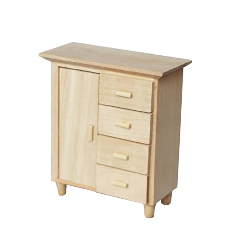 Kompakter Organizer aus Holz mit 4 Schubladen für 1/12 Puppenhäuser, Vintage-Stil, kleine Möbelschublade, Holz, Puppenhäuser-Organizer Kompakter Organizer aus Holz mit 4 Schubladen für 1/12 Puppenhäuser, Vintage-Stil, kleine Möbelschublade, Holz, Puppenhäuser-Organizer von HINAYOSAN