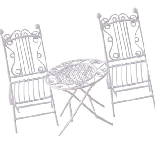 Miniatur Bistrotisch mit 2 Stühlen Eisen Handwerk Ornament Möbel für Puppenhäuser Dekoration und Sammlerstück Display Puppenhäuser Möbel Miniatur Bistrotisch mit 2 Stühlen Eisen Handwerk Ornament Möbel für Puppenhäuser Dekoration und Sammlerstück Display Puppenhäuser Möbel von HINAYOSAN