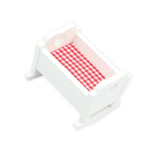 Schaukelwiege aus Holz mit Bettzeug für Puppen mit Kugelgelenk und Miniatur-Puppenhäusern, Kinderzimmer, Dekoration, Puppenhäuser, Möbel Schaukelwiege aus Holz mit Bettzeug für Puppen mit Kugelgelenk und Miniatur-Puppenhäusern, Kinderzimmer, Dekoration, Puppenhäuser, Möbel von HINAYOSAN