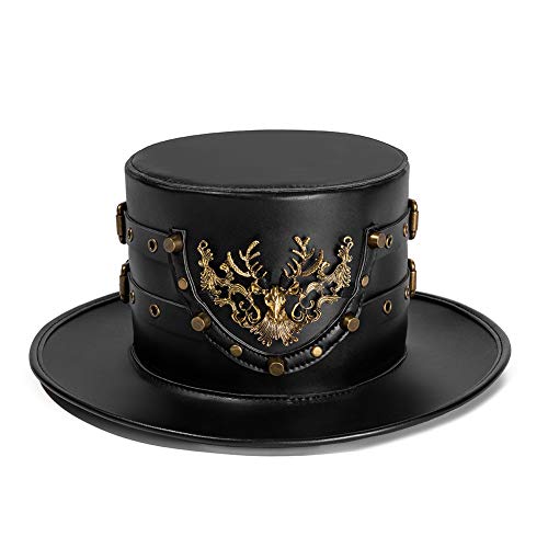 HINGTAT Gentleman Hut Steampunk Magic Hat Pest Doctor Unisex Gentleman Top Hut Weibliche Cosplay Prom Stütze Halloween Party Top Hut von HINGTAT