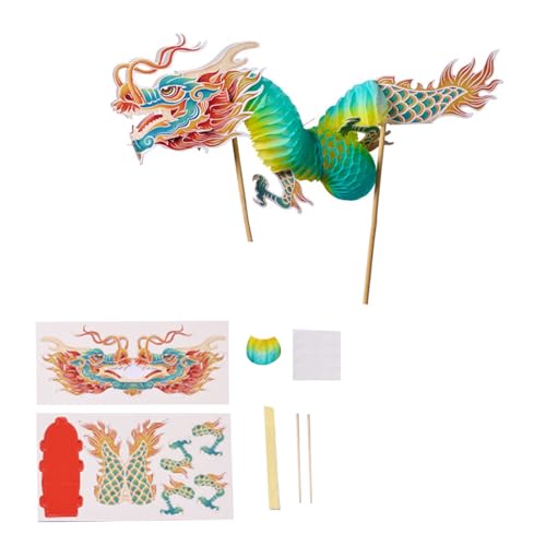 3D Chinese Papierpuppenpuppen Tanz Dragon Assembly Spielzeugset Für Kinder Teenager Erwachsene Interaktive 3D Papier Drachen Puppen Bastel Set von HIOPOIUYT