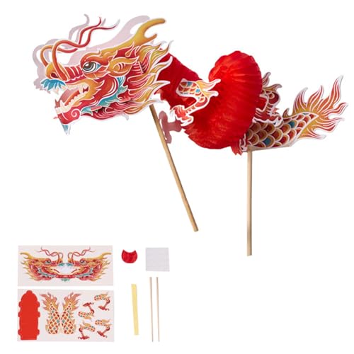 3D Chinese Papierpuppenpuppen Tanz Dragon Assembly Spielzeugset Für Kinder Teenager Erwachsene Interaktive 3D Papier Drachen Puppen Bastel Set von HIOPOIUYT