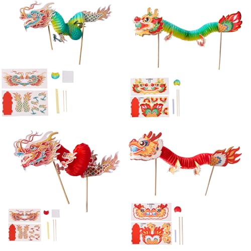 3D Chinese Papierpuppenpuppen Tanz Dragon Assembly Spielzeugset Für Kinder Teenager Erwachsene Interaktive 3D Papier Drachen Puppen Bastel Set von HIOPOIUYT