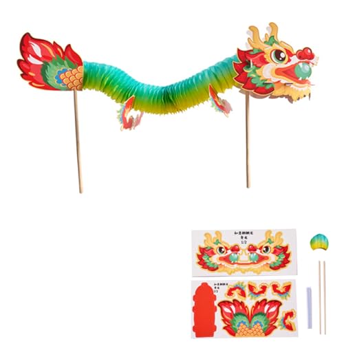 3D Chinese Papierpuppenpuppen Tanz Dragon Assembly Spielzeugset Für Kinder Teenager Erwachsene Interaktive 3D Papier Drachen Puppen Bastel Set von HIOPOIUYT