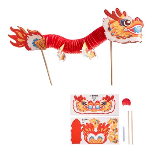 3D Chinese Papierpuppenpuppen Tanz Dragon Assembly Spielzeugset Für Kinder Teenager Erwachsene Interaktive 3D Papier Drachen Puppen Bastel Set von HIOPOIUYT