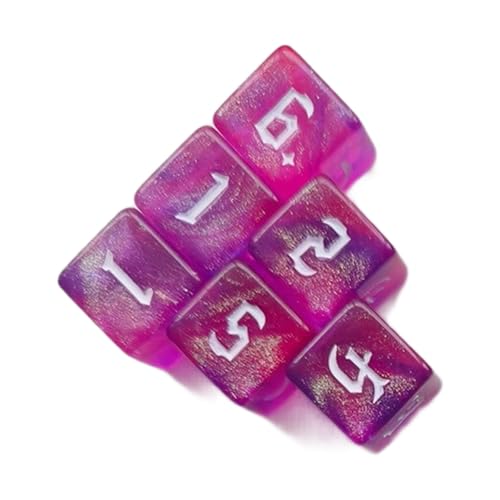 6pieces Dices Set 16mm Solid Game Dices Mit Großer Nummer 6 Seiten Acryl Dices Pädagogische Runde Ecke Würfel von HIOPOIUYT