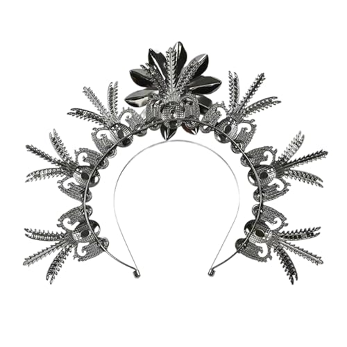 Barockes Halos-Haarreif, Strass, Kopfschmuck, Damen, Jungfrau-Kopfbedeckung, Diadem, Haarreif, Hochzeit, Party, Haarschmuck, Kreuz-Stirnbänder für Frauen von HIOPOIUYT