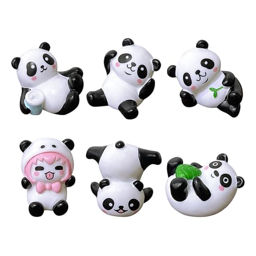 HIOPOIUYT 6pieces Panda Toy Set Harze Tierfiguren Für Geburtstagstorte Und Displayregale Home Office Car Innenausstattung von HIOPOIUYT