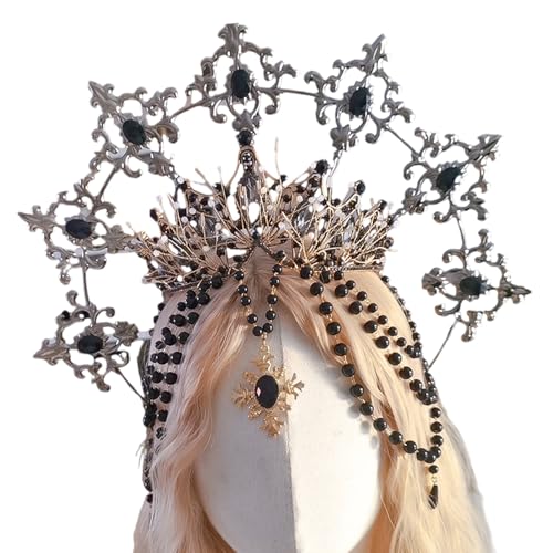 HIOPOIUYT Blingbling Crowns Haare Hoop Girl Halloween Party Elegantes Festzug Wasser Drop Perle Girl Coronet Kostüm Kopfbedeckung von HIOPOIUYT