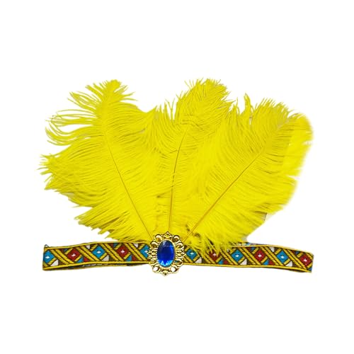 HIOPOIUYT Feathered Headband For Dance Stage Play Costume Carnivals Eyecatching Studded Crystal Costume von HIOPOIUYT