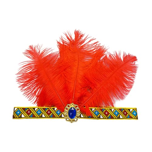 HIOPOIUYT Feathered Headband For Dance Stage Play Costume Carnivals Eyecatching Studded Crystal Costume von HIOPOIUYT