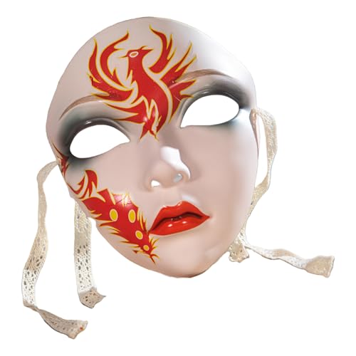 HIOPOIUYT Handbemalte Maske Halloween Kostümmaske Für Frauen Männer Maskerade Dress Up Maskerade Maske Vollgesichtsmaske Für Dekoration von HIOPOIUYT