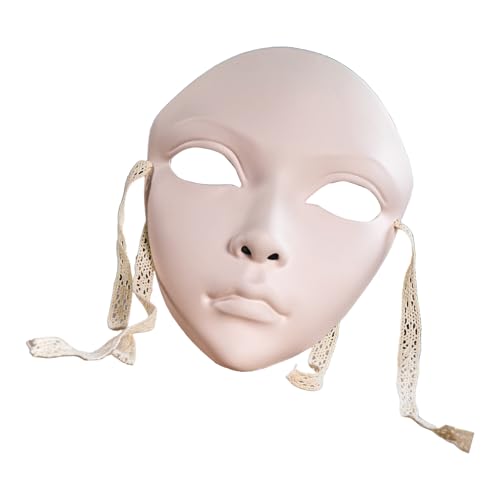 HIOPOIUYT Handbemalte Maske Halloween Kostümmaske Für Frauen Männer Maskerade Dress Up Maskerade Maske Vollgesichtsmaske Für Dekoration von HIOPOIUYT