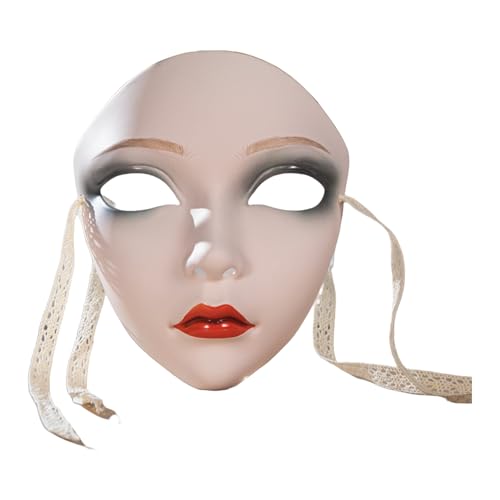 HIOPOIUYT Handbemalte Maske Halloween Kostümmaske Für Frauen Männer Maskerade Dress Up Maskerade Maske Vollgesichtsmaske Für Dekoration von HIOPOIUYT