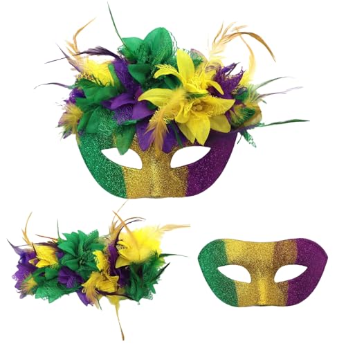 HIOPOIUYT Kostümmaske Gefiederte Maskerade Bälle Maske Halloween Mardi Gras Cosplay Party Maske Venezianer Maske Halbe Gesichtsmaske Requisiten von HIOPOIUYT