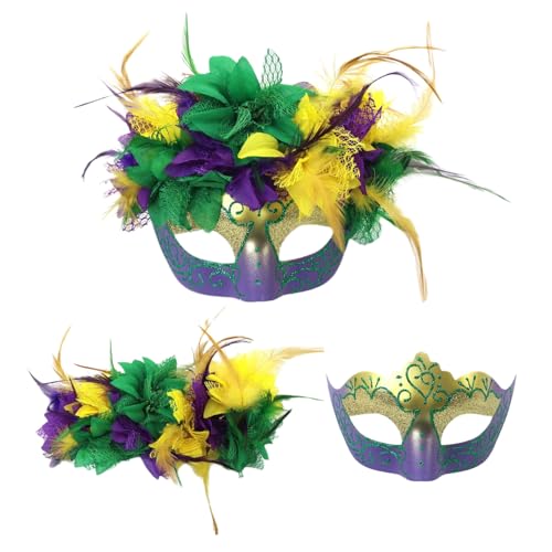 HIOPOIUYT Kostümmaske Gefiederte Maskerade Bälle Maske Halloween Mardi Gras Cosplay Party Maske Venezianer Maske Halbe Gesichtsmaske Requisiten von HIOPOIUYT