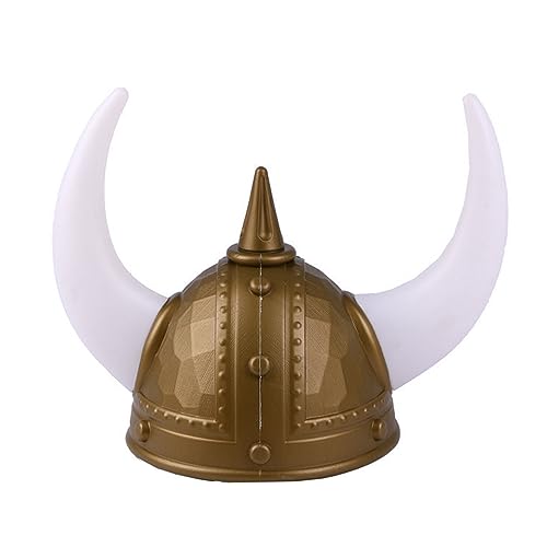 HIOPOIUYT MedievalWarrior Helmhut für Erwachsene Themenparty Wikingerhelm mit Hörnern Zopf für Bühnenauftritte Party Requisiten Cap Wikingerhelm für Erwachsene Kostüm Zubehör von HIOPOIUYT