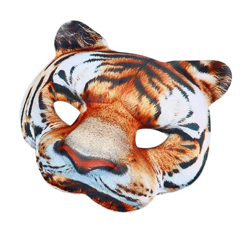 HIOPOIUYT Tigre Leopards Maske 3D Animal Halbe Gesichtsmaske Party Maske Halloween Party Cosplay Kostüme Requisiten Für Erwachsene Kindergeschenke von HIOPOIUYT