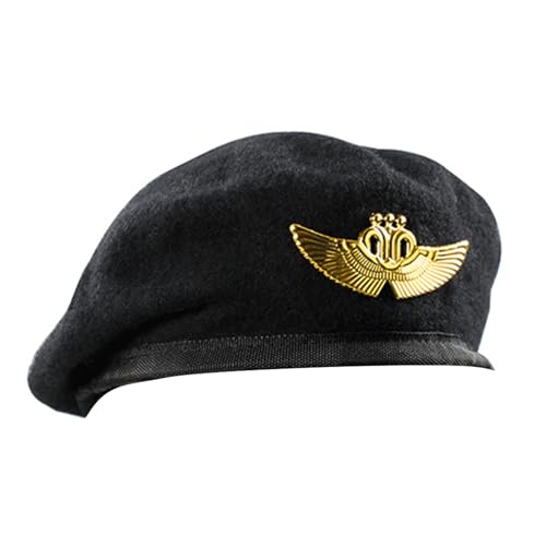 HIOPOIUYT Vielseitige Baskenmützen Für Sicherheitskostüm Wollkappen Für Uniformen Security Security Berets Kostümspiele Captain Sticked Badge Berets von HIOPOIUYT